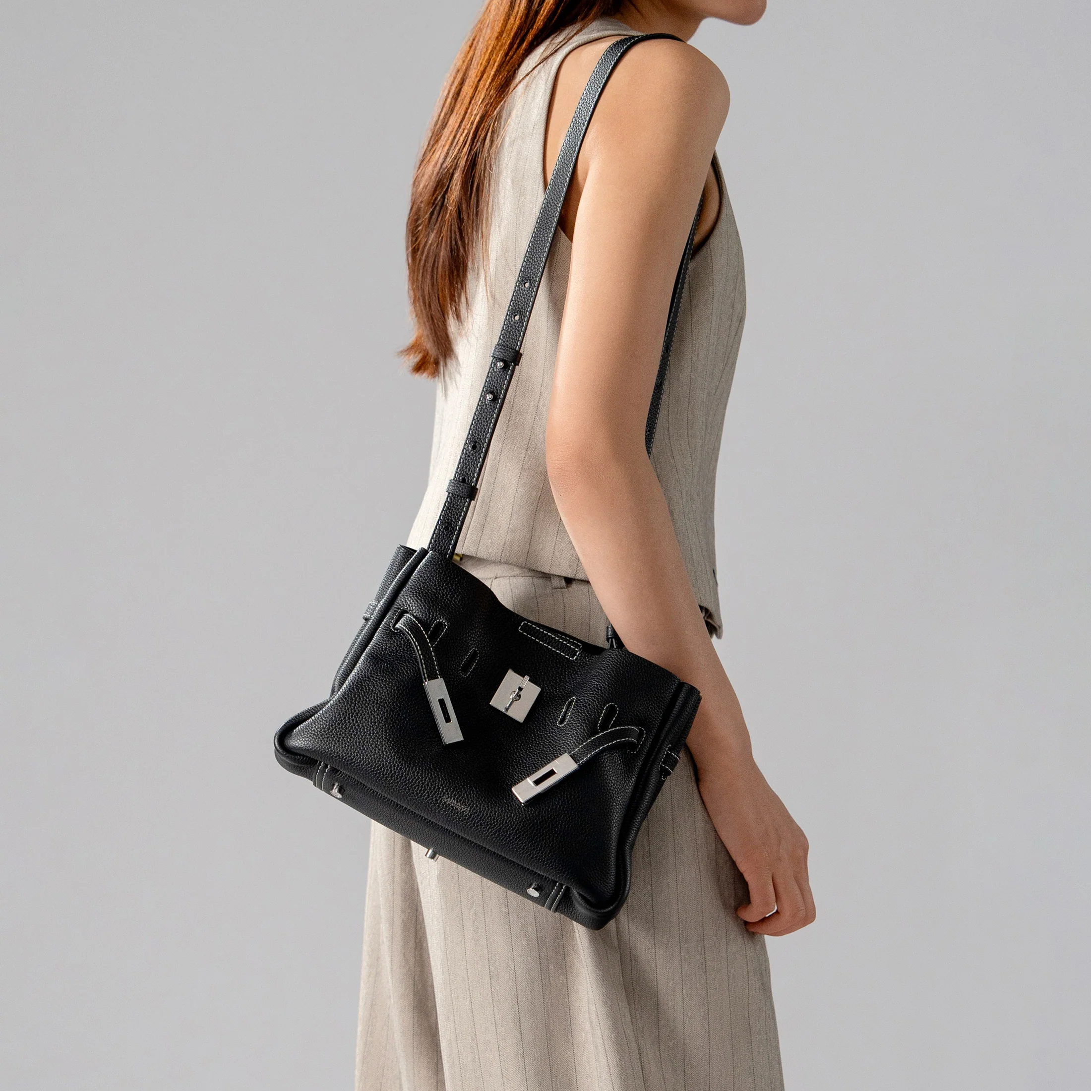 SAOIRSE Belt Soft Structural Shoulder Tote Small - Image 7